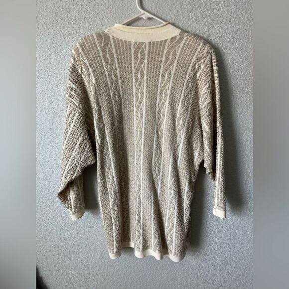Vtg 3d knit roll neck sweater small cotton blend - Picture 7 of 7